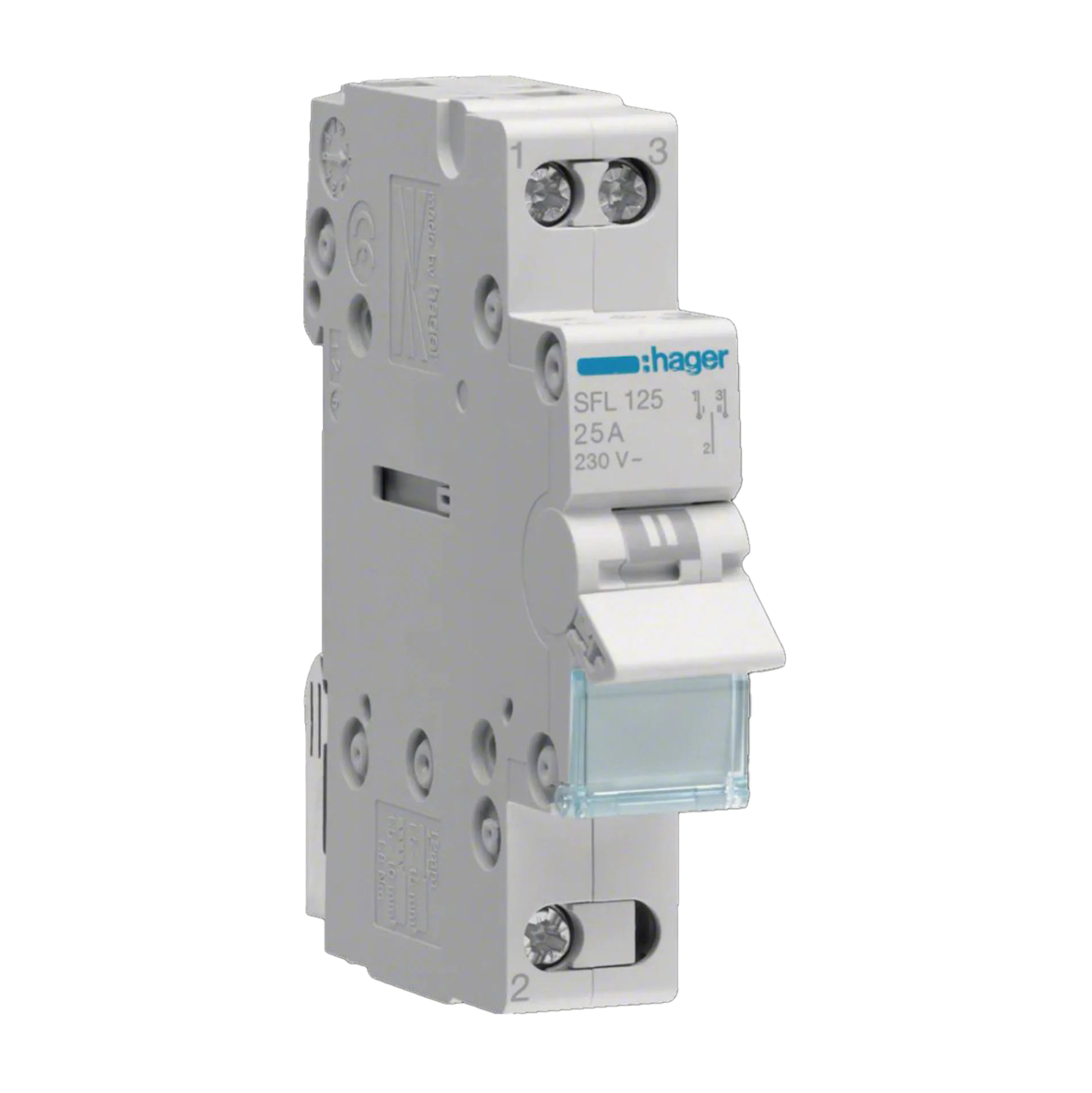 Växlingsomkopplare Hager I-II 1 Modul 25 A 230 V