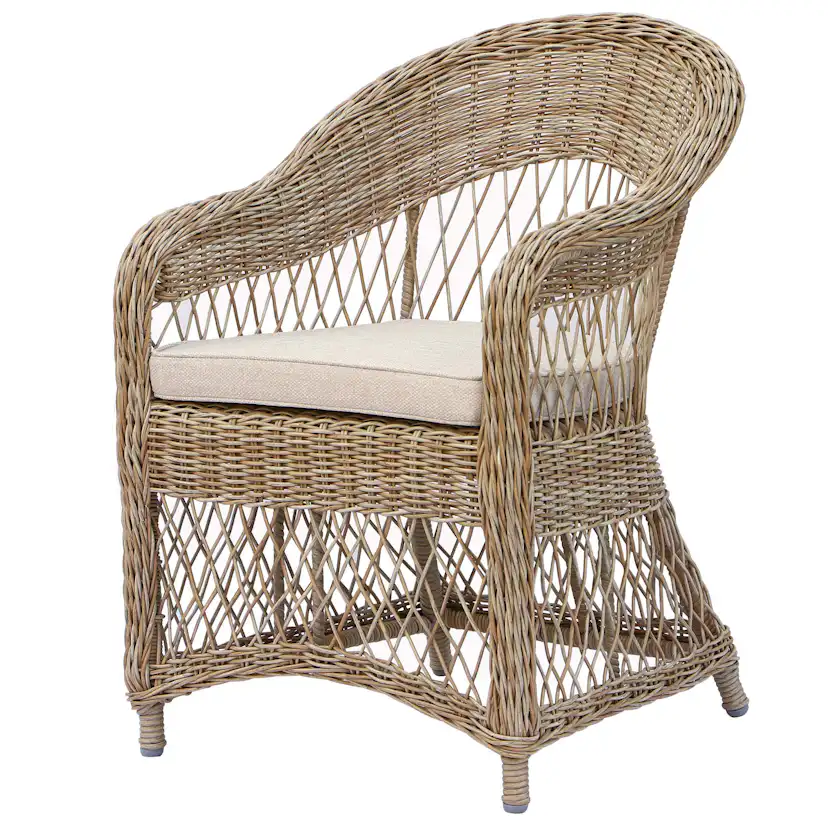 Matgrupp Utomhus Baltic Garden 220 cm bord & 6 Merida naturfärgade stolar