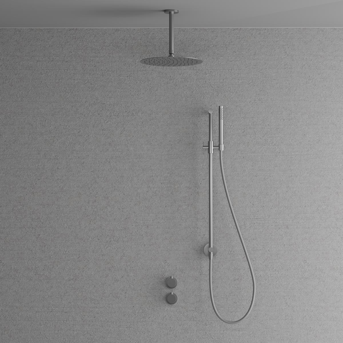 Takduschset Scandtap Steel Harmonized 5Z för Inbyggnad