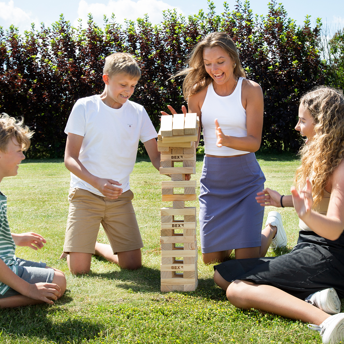 Trädgårdsspel Bex Jenga i Björk med Väska