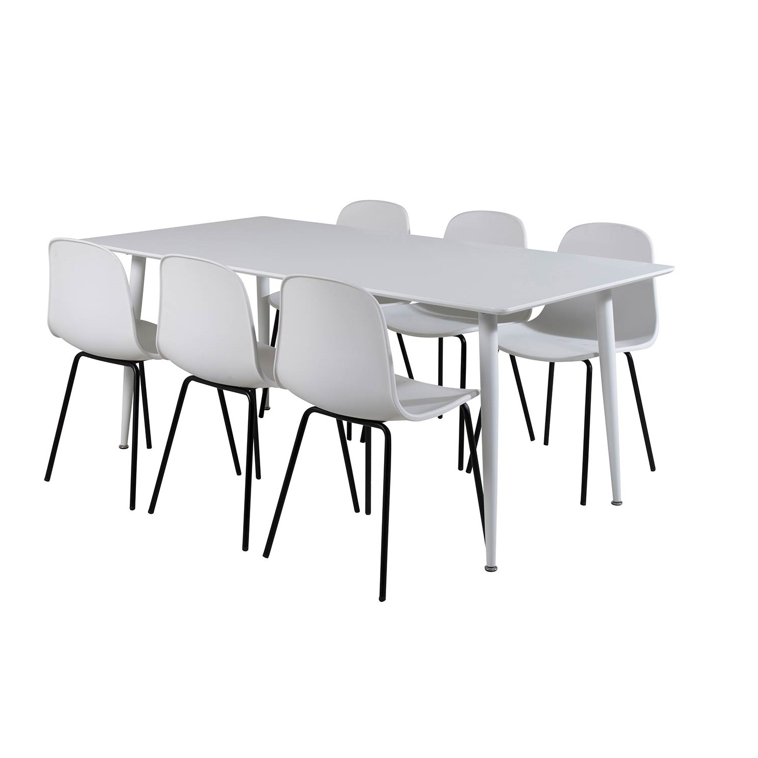 Polar table 180 cm -White top /Arctic Chair- White Plastic_6 Vit/Svart
