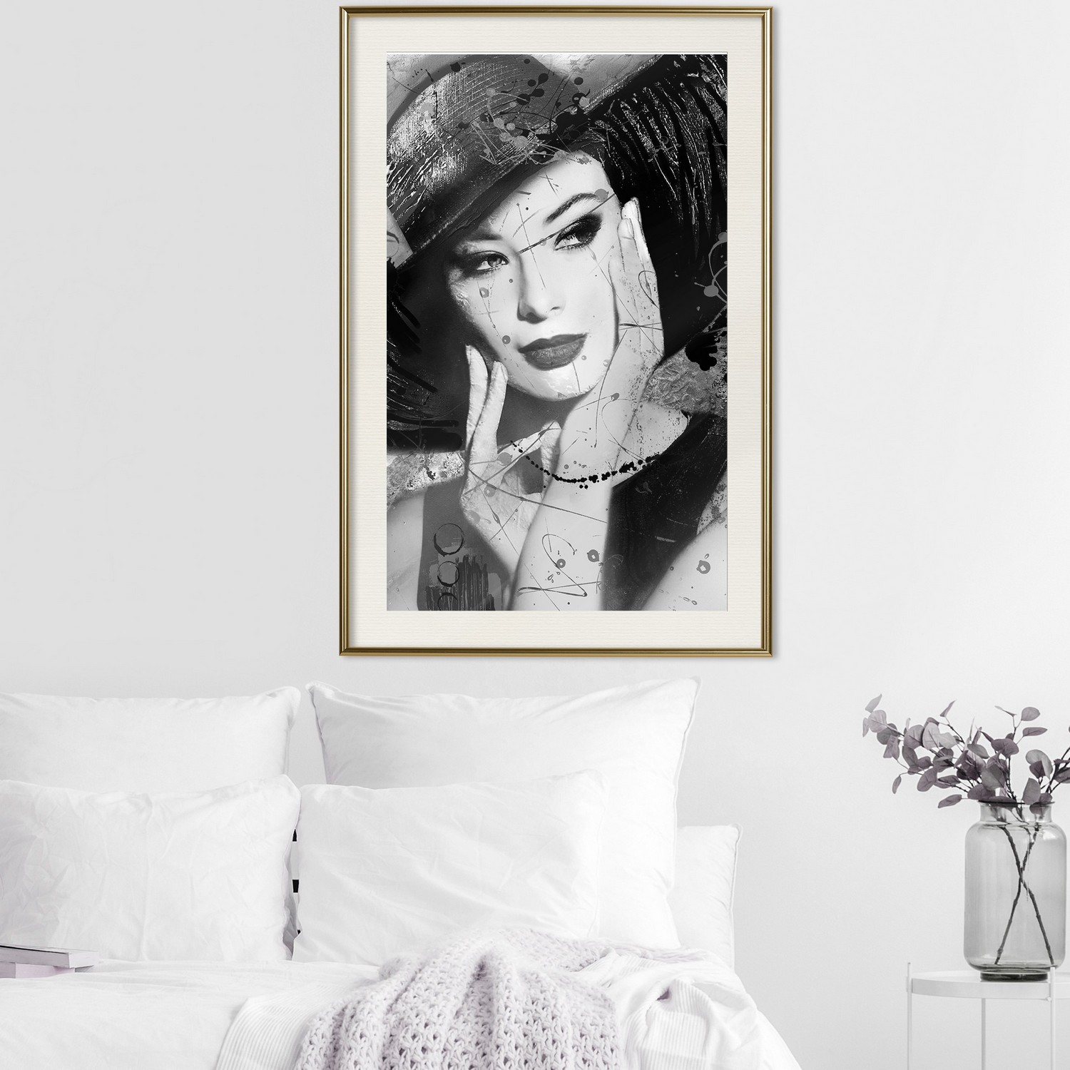 Affisch - Diva [Poster] 20x30 Guld ram med passepartout, 20x30 cm