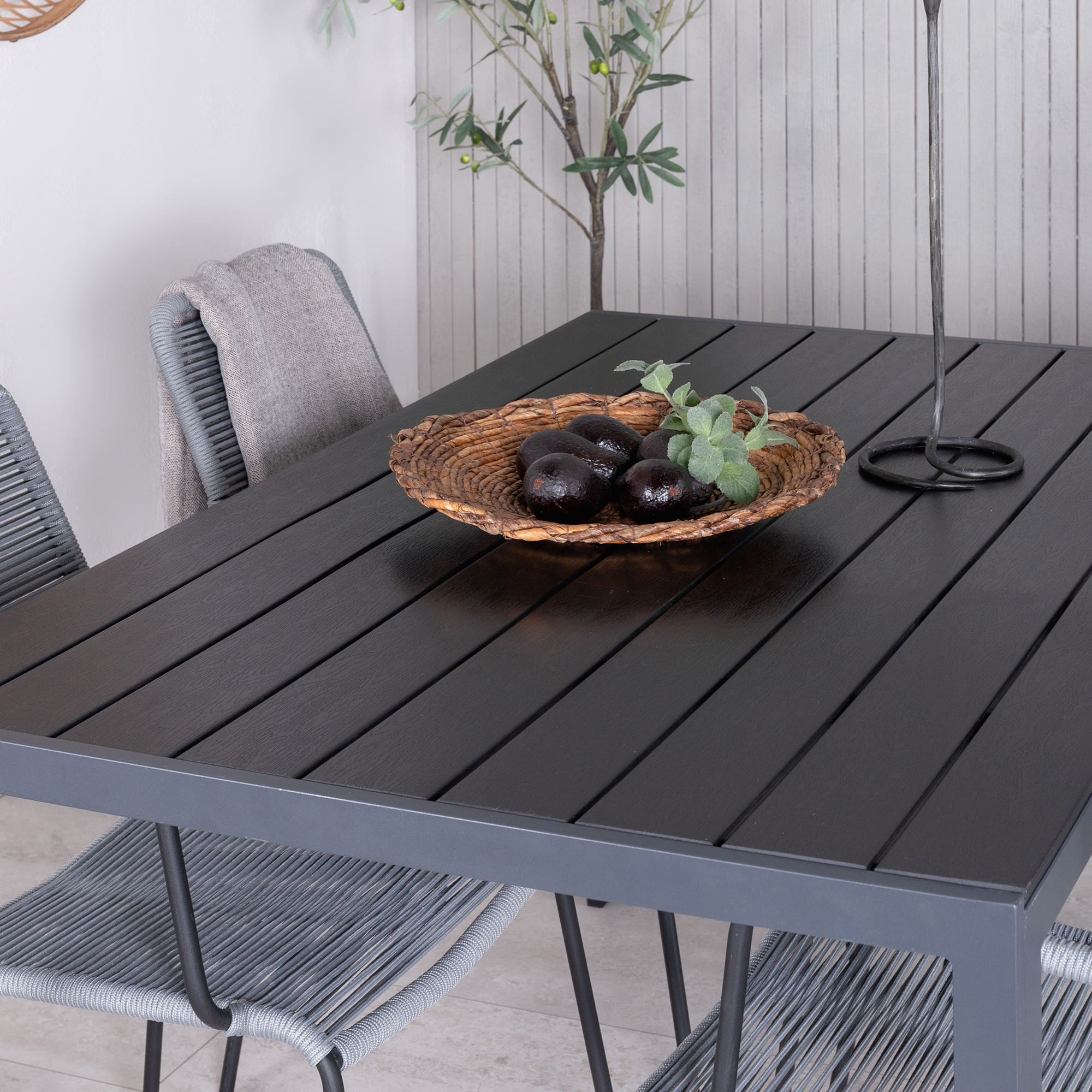 Matgrupp Utomhus Venture Home Bundy med 4 Levi Trädgårdsstolar Grå