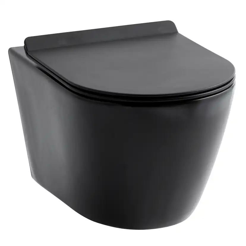 Vägghängd Toalettstol Lavabo Studio Rimless Mattsvart Mattsvart