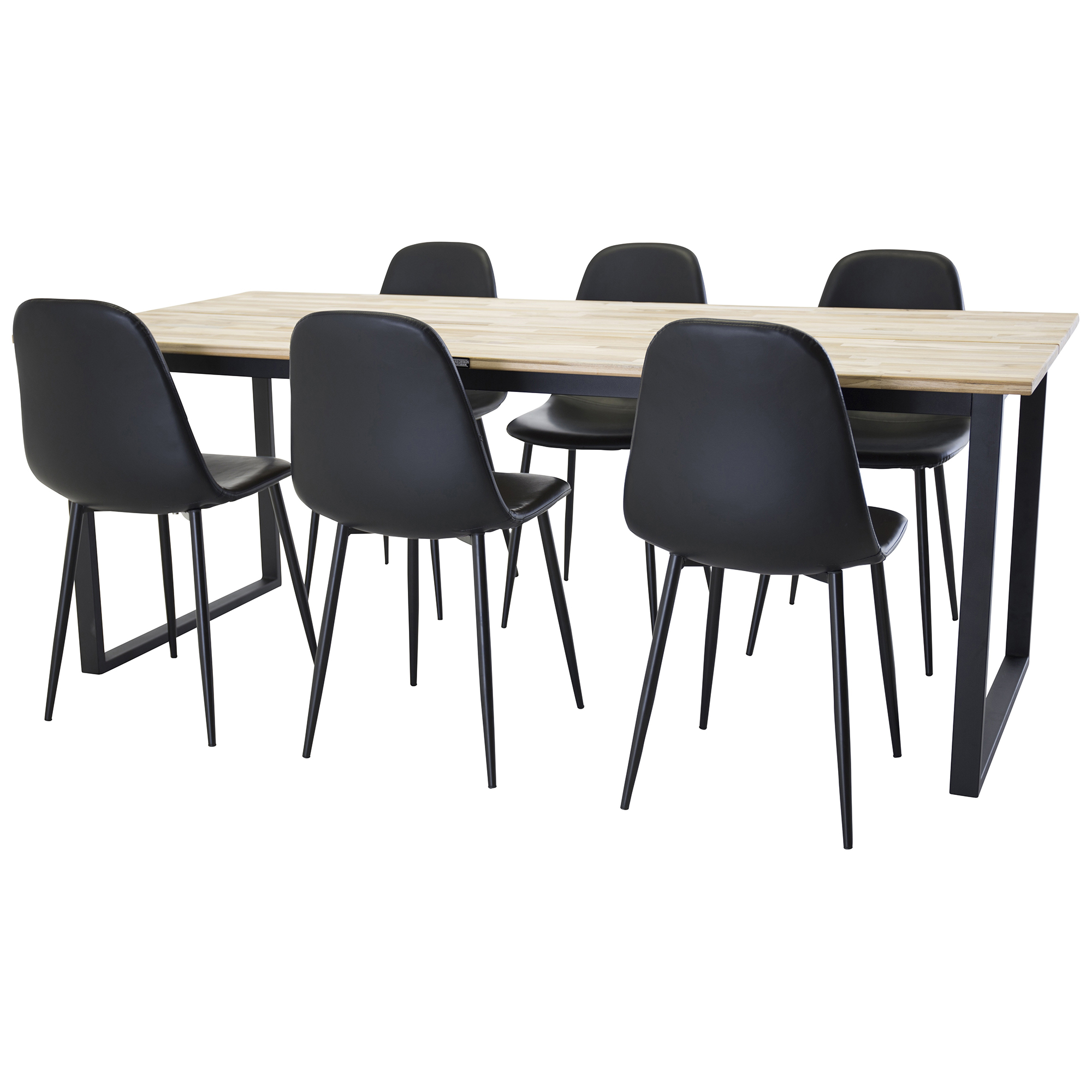 Matgrupp Venture Home Cornelia med 6 Pobbie Stolar Svarta Ben