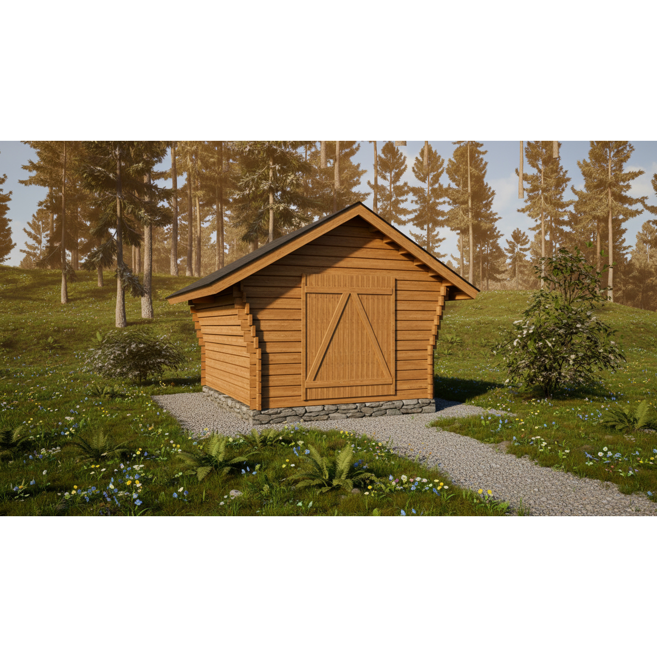 Timmerförråd LP Garden R-M (10m²) Med Springor