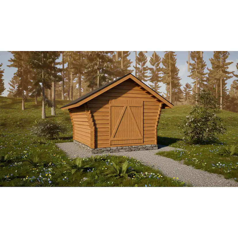 Timmerförråd LP Garden R-M (10m²) Med Springor