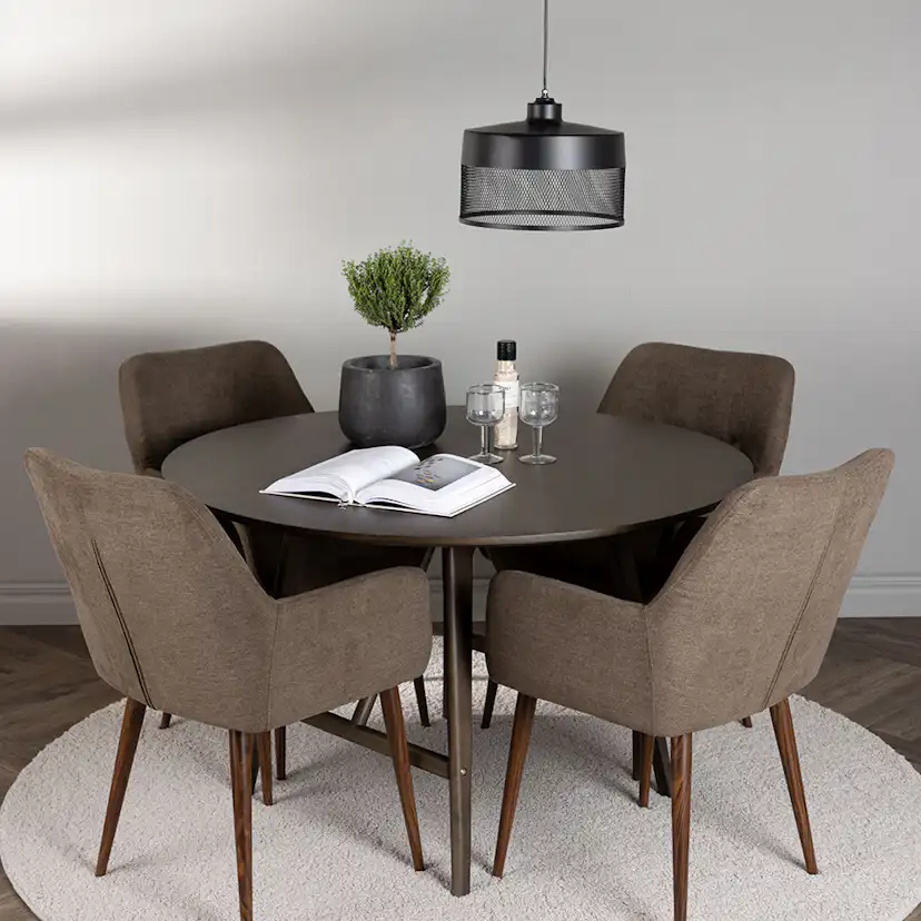 Matgrupp Venture Home Kaseidon Ø100 cm med 4 st Tomorrow stolar