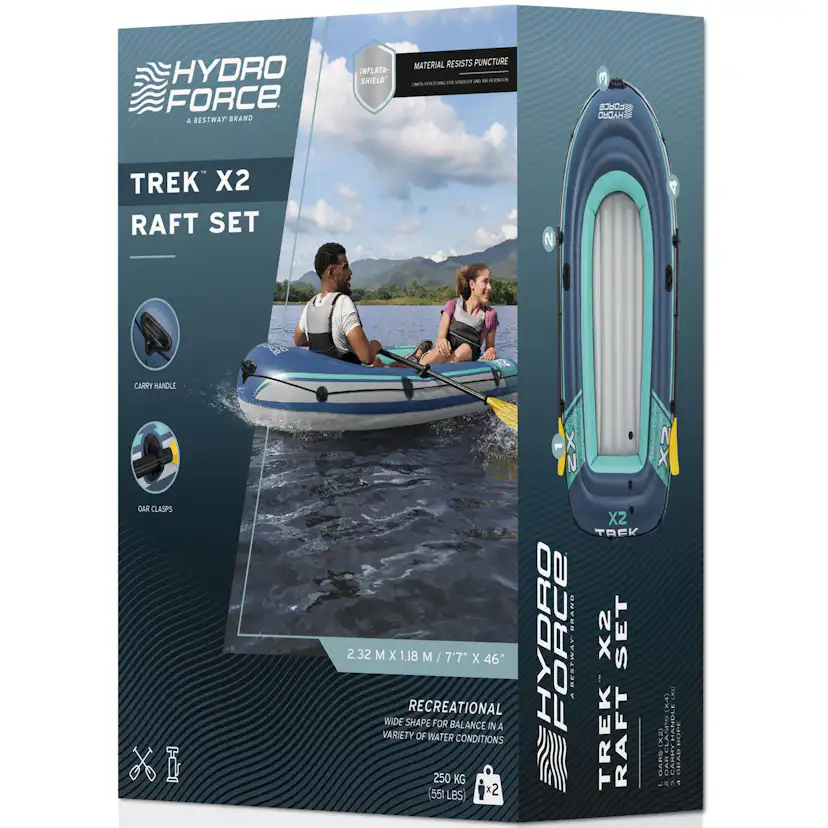 Gummibåt Bestway Hydro Force Treck X2 Set 232 x 118 cm
