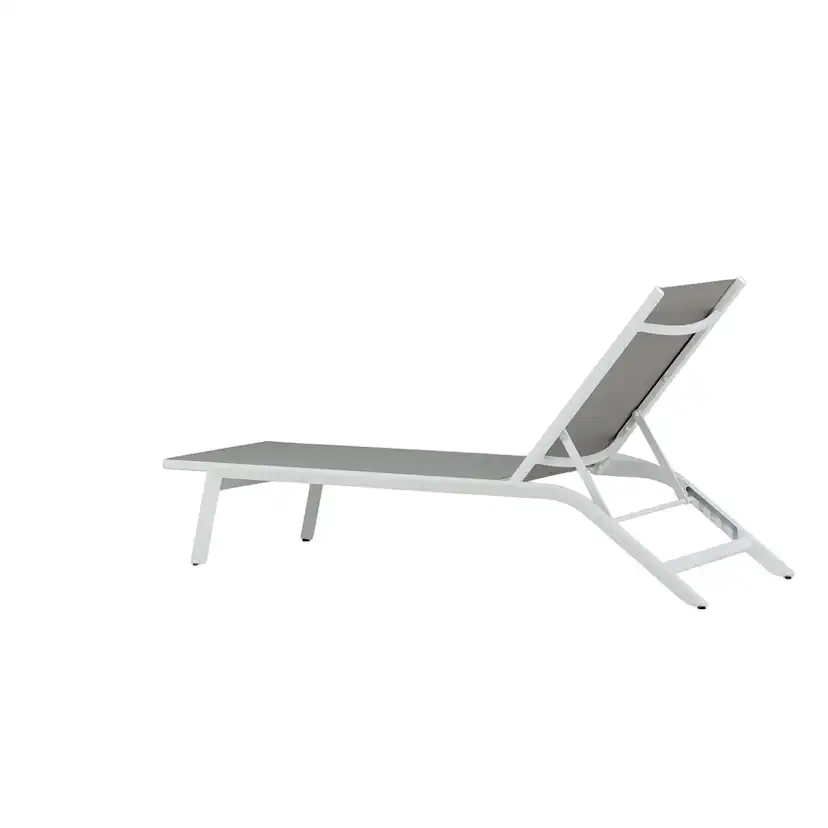 Ramos Sun Lounge, White, Grey, Aluminium, Textilene Vit