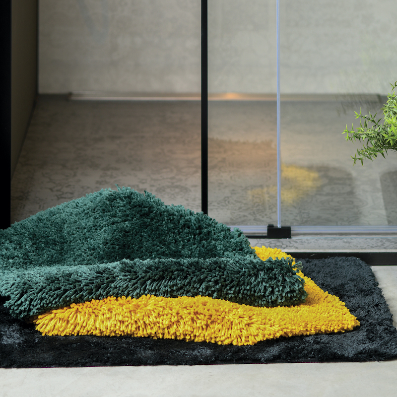 Badrumsmatta Highland saffran 60 cm rund Badrumsmatta Spirella Rund 60 Saffran