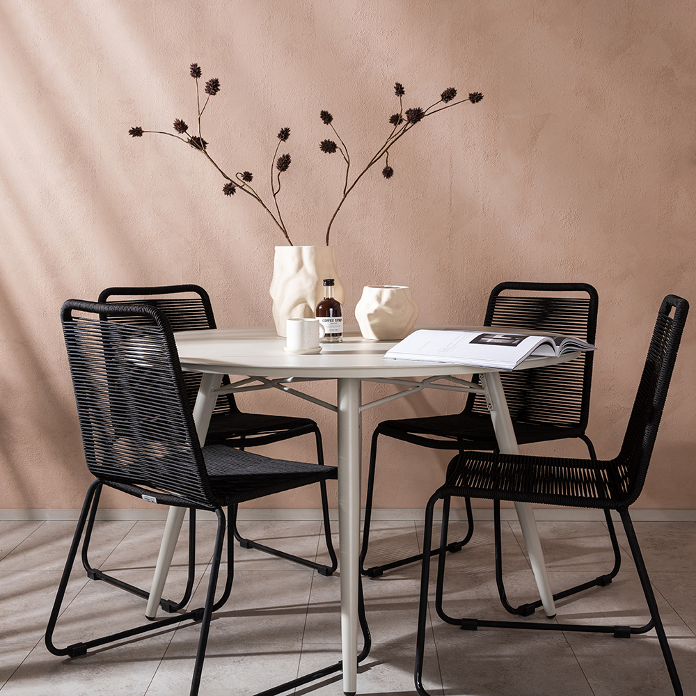 Matgrupp Utomhus Venture Home Lina Ø120 cm med 4 Lindos Trädgårdsstolar