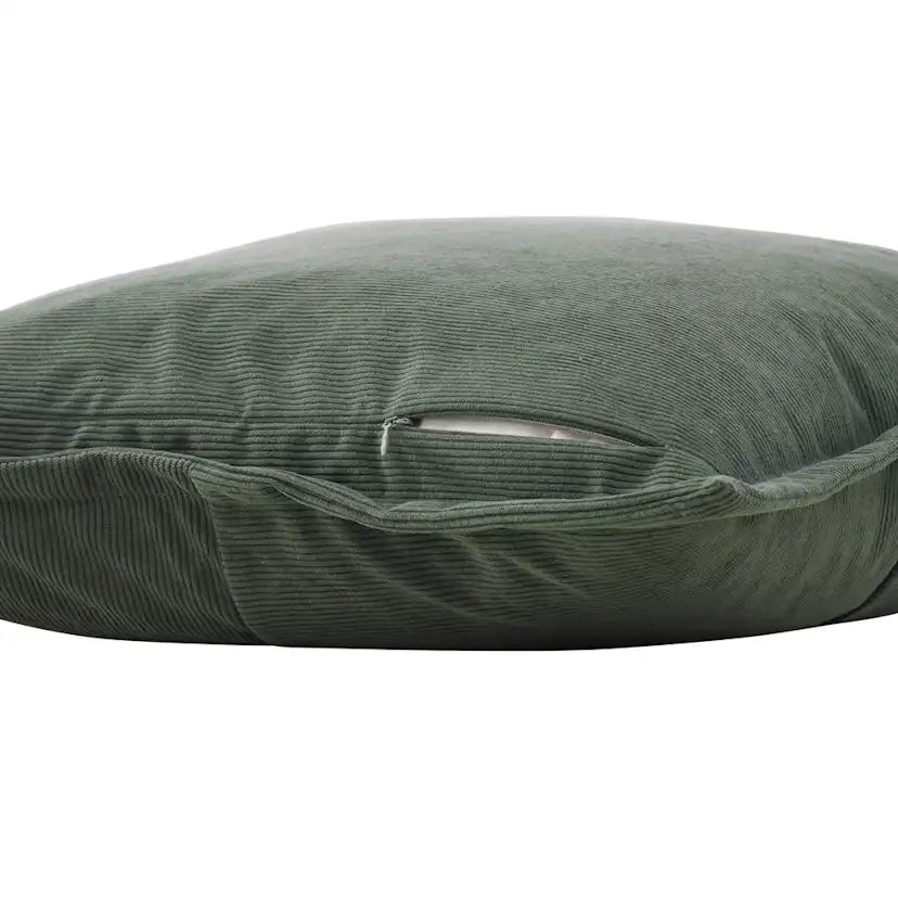 Lykke Cushion Cover Poly embossed velvet - Dark Green Mörkgrön