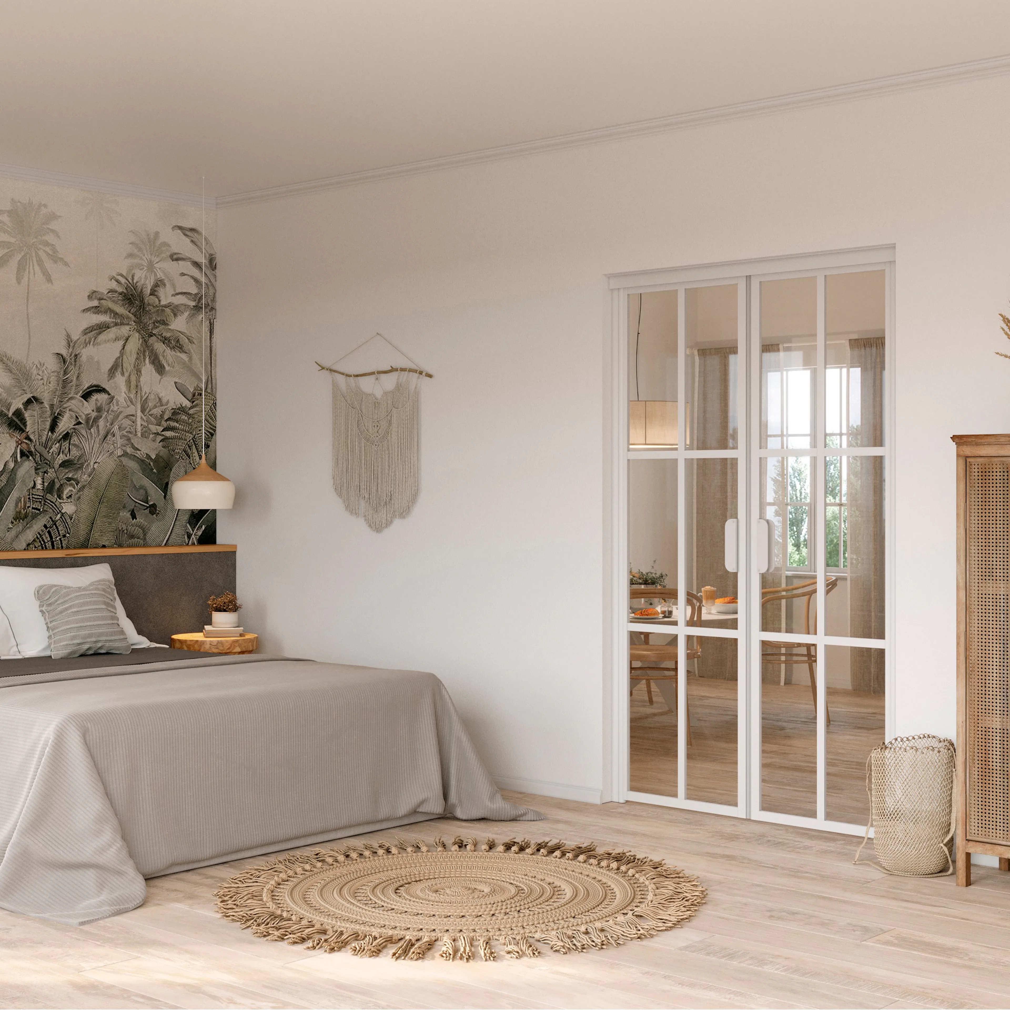 Bläk 785 Paris Pardörr Vit, HxB: 2000x1400 mm, Klarglas