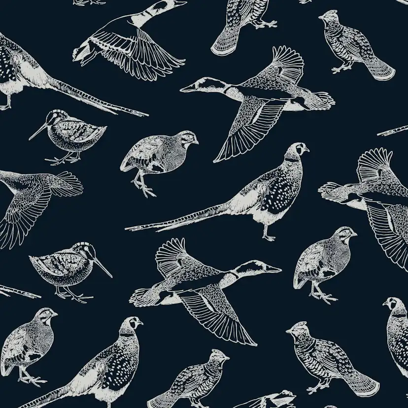 Tapet Joules Hunting Birds French Navy