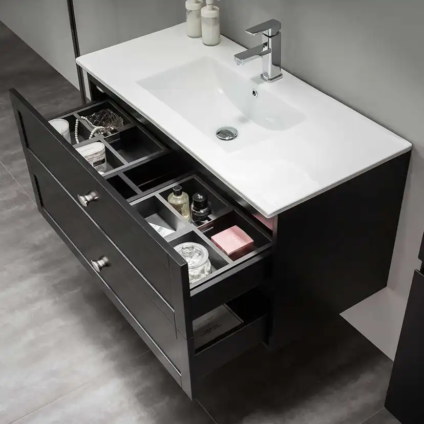 Tvättställsskåp Bathlife Salig 1000 Svart 1000 mm, Enkel