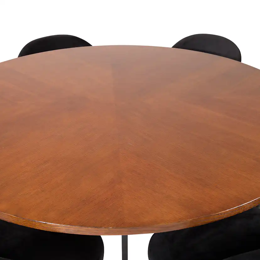 Copenhagen - Dining Table round - Brown / Black+Velvet Matst Brun/Svart
