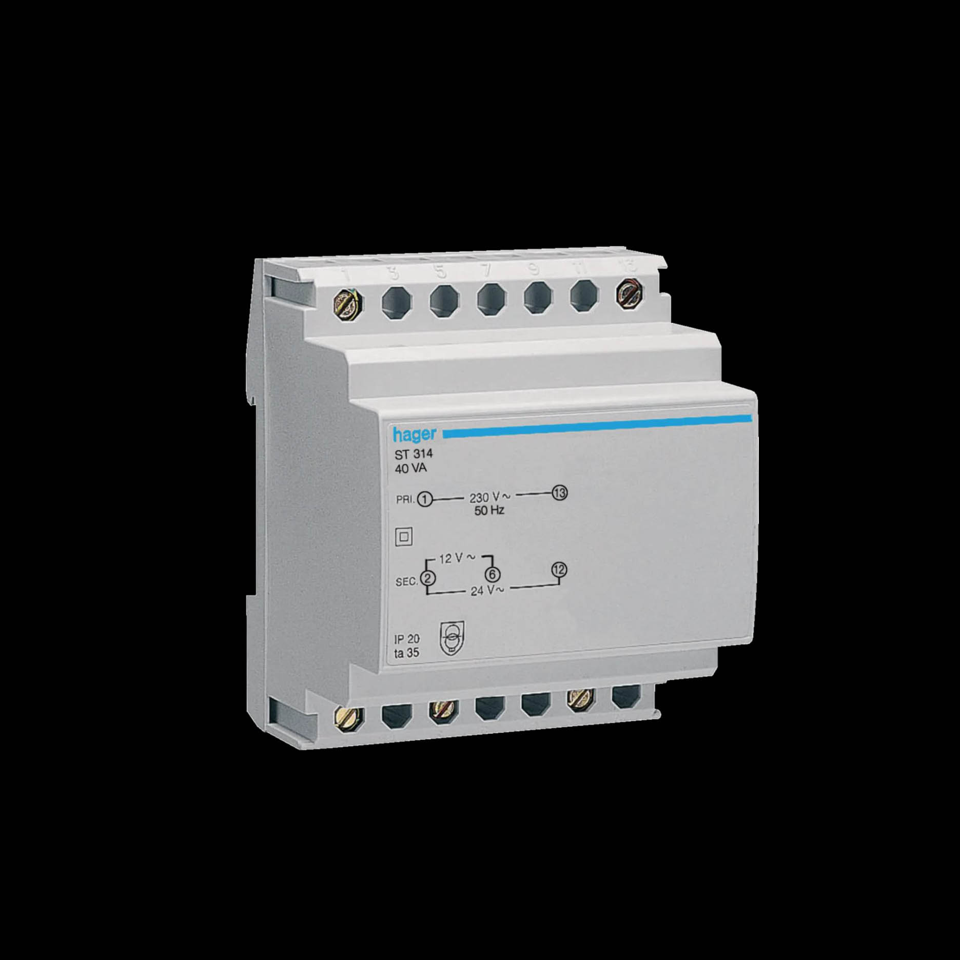 Skyddstransformator Hager 12/24 V AC