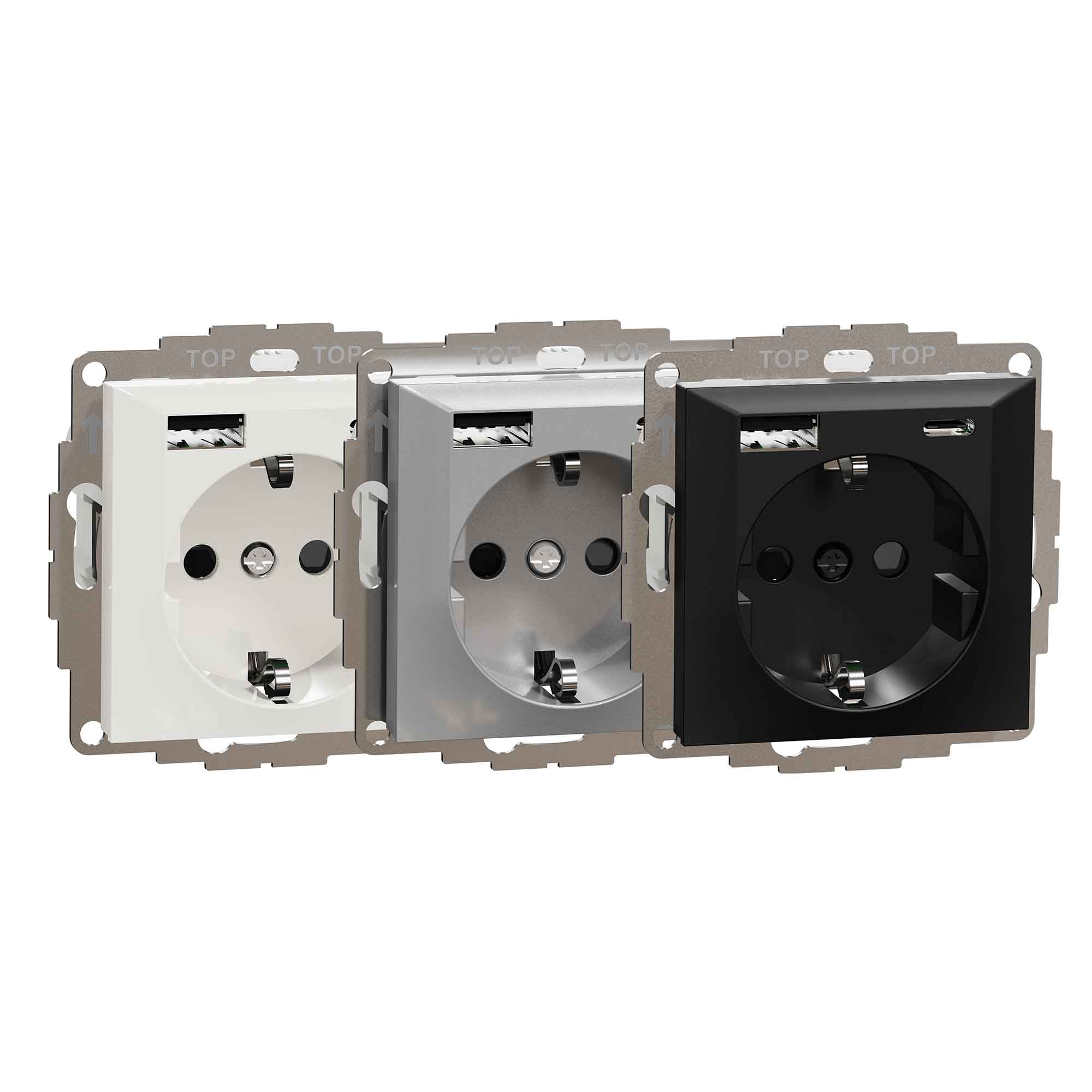Ladduttag Elko Plus USB A+C 3A Schuco