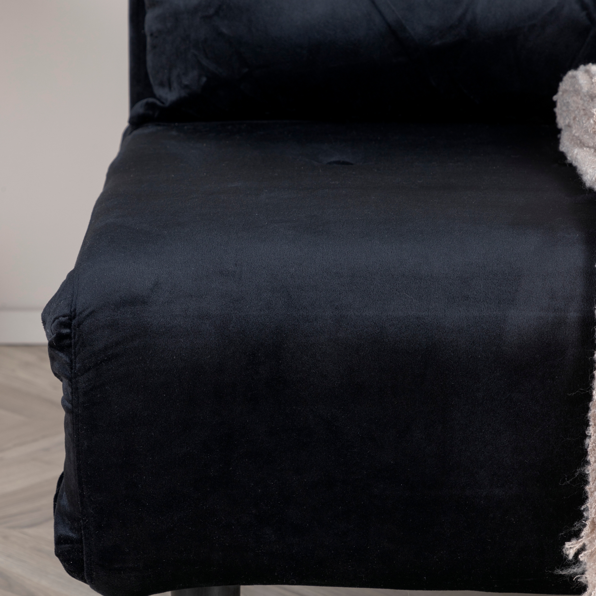 Vicky Folding Bed Single - Black / Black Velvet Svart