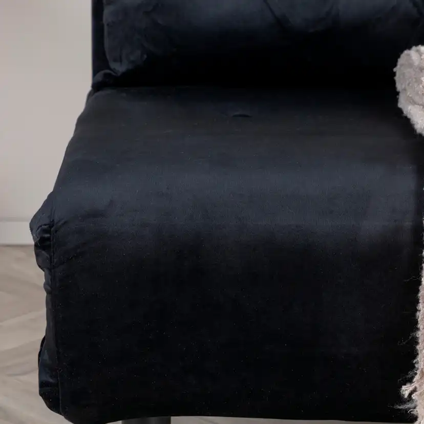 Vicky Folding Bed Single - Black / Black Velvet Svart