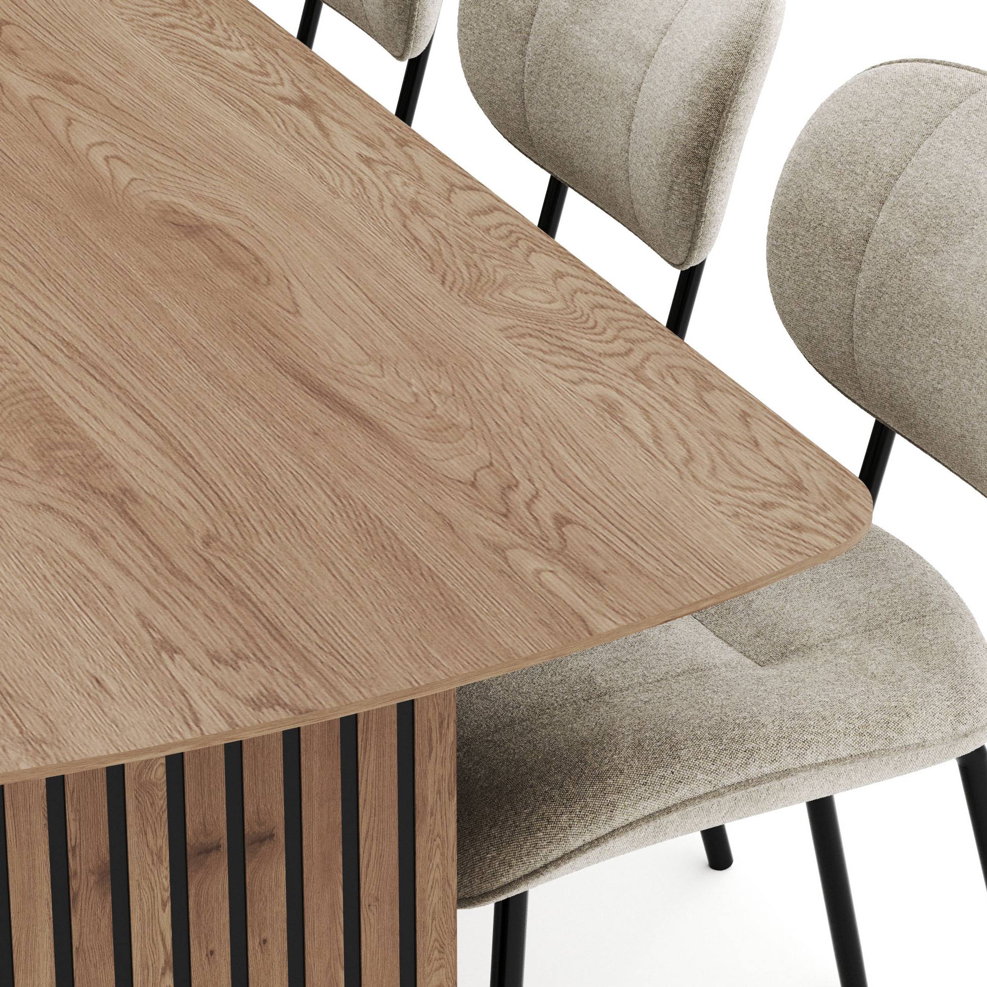 Matgrupp Bark Richeto Rektangulärt Matbord 240 cm med 6 Cyana Matstol