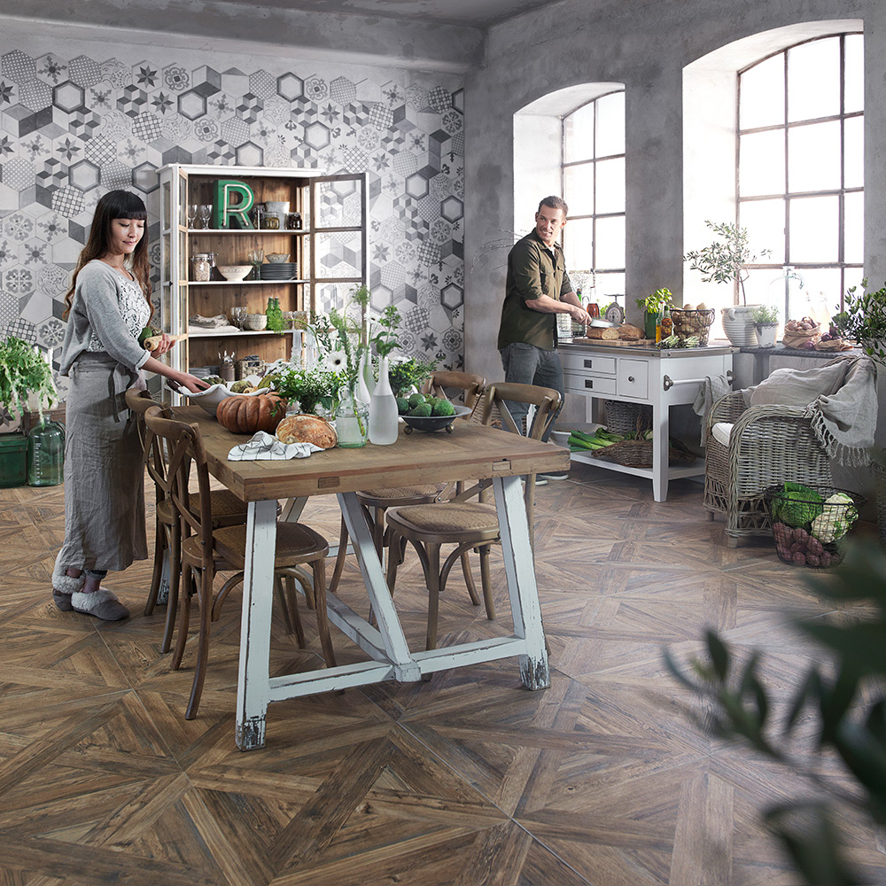 Kakeldekor Konradssons Terra Black Hexagon Mix 22x25 cm