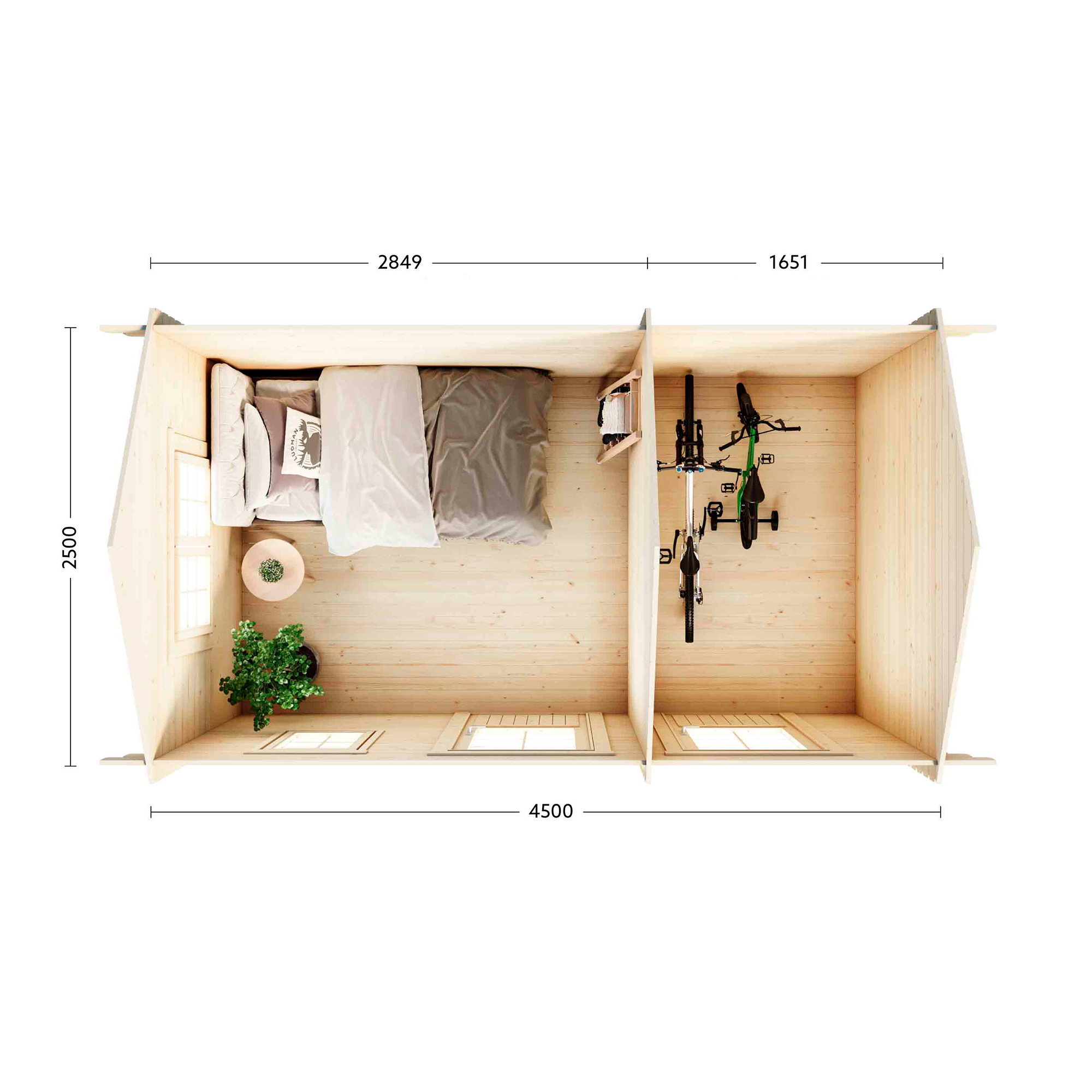 Friggebod Luoman Lillevilla 95 11,3 m² Byggsats Förråd i Trä med Sadeltak