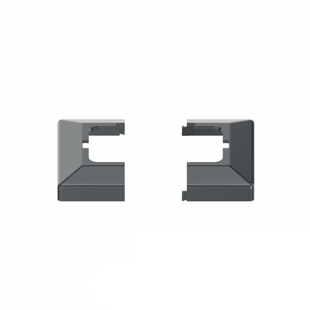 Lock Landskap Stolpfot Glasräcke Alu Kvadrat Antracit