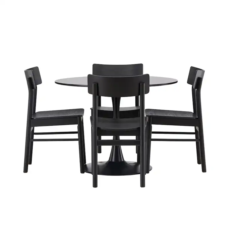 Matgrupp Venture Home Glade Ø100 cm med 4st Montros Matstolar