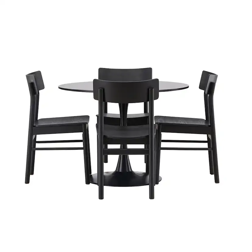Matgrupp Venture Home Glade Ø100 cm med 4st Montros Matstolar