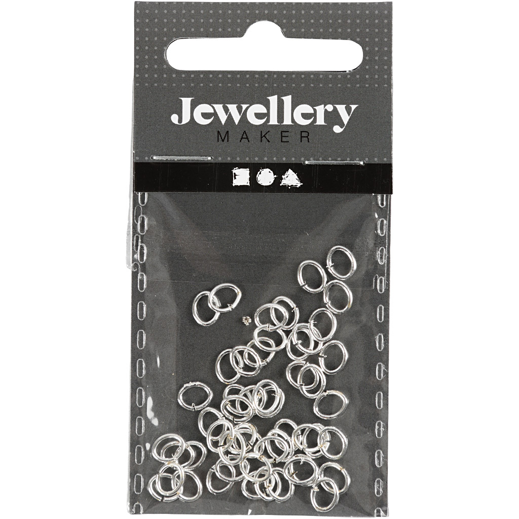 Ovala Ringar Creativ Company Försilvrad Tjocklek 0,7 mm 50 St/1 Förp