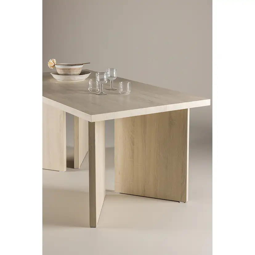 Bassholmen Dining Table 90x180 cm - Whitewash / Vittvätt