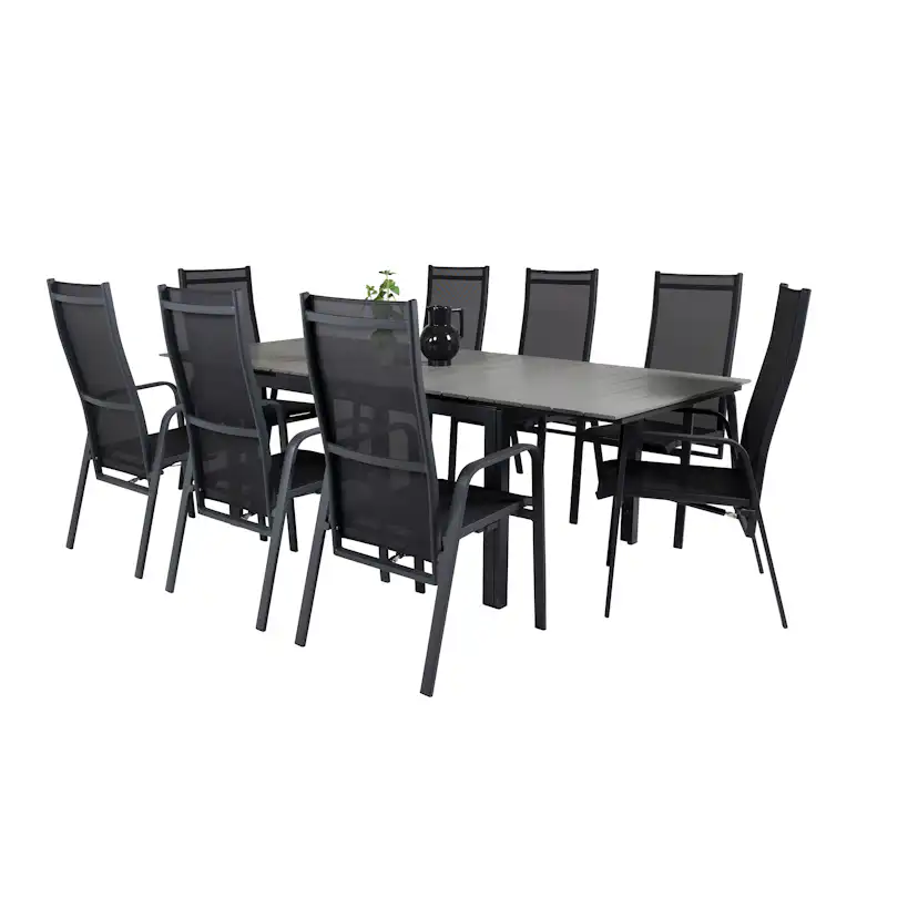 Matgrupp Venture Home Lova 160/240 med 8 Copacabana Stolar