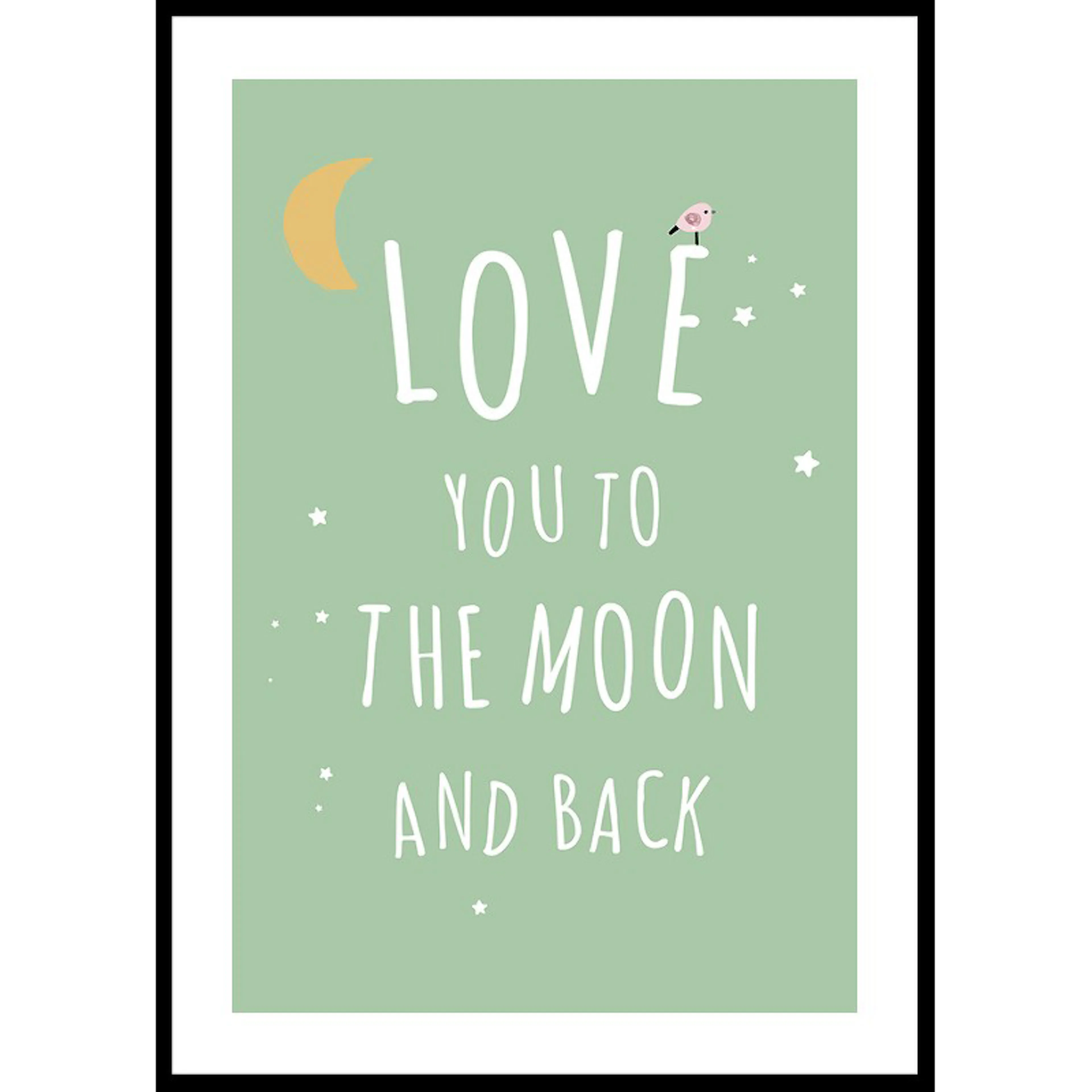 To The Moon In Green 30x40 30x40 cm