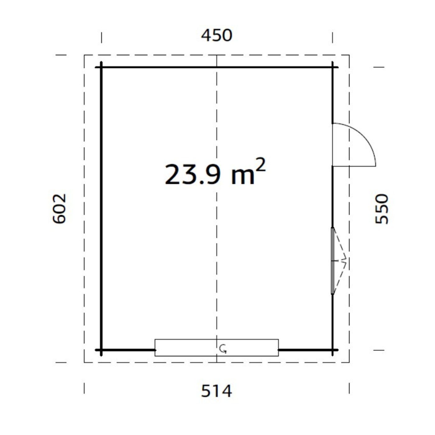 Roger 23,9 m2 with sectional door Brun dippad