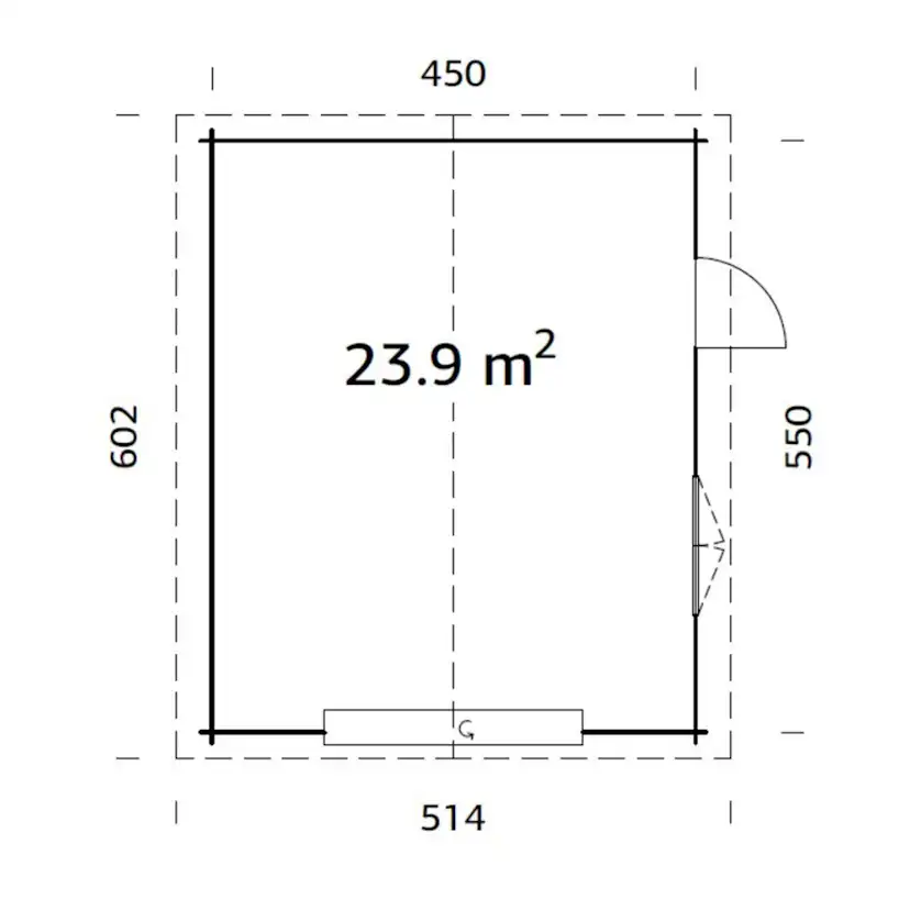 Roger 23,9 m2 with sectional door Brun dippad
