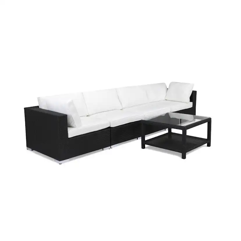 Loungegrupp Comfort Garden Bahamas 4-sits Rak med Utebord Utomhus