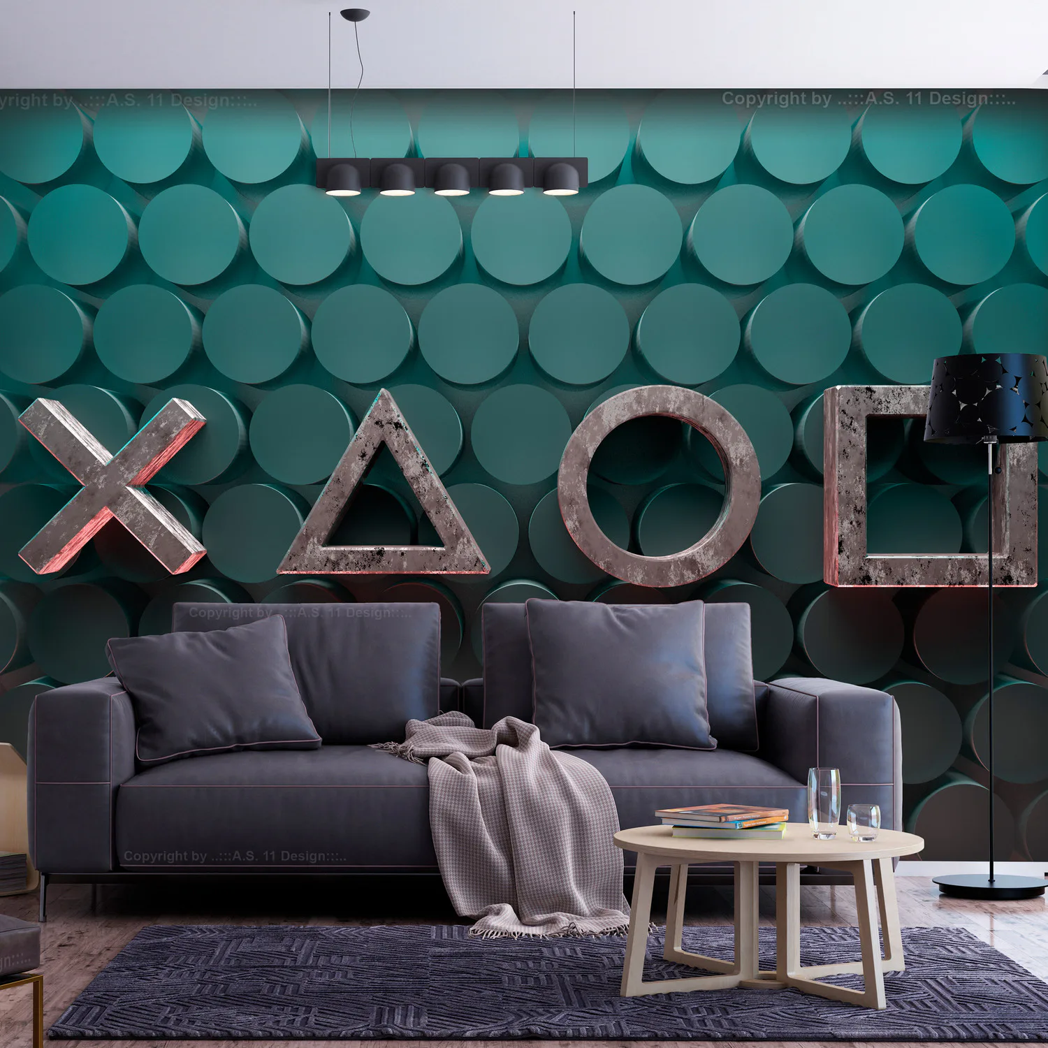 Fototapet Arkiio Symbols in Green