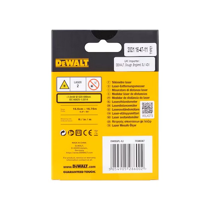 Avståndsmätare DeWalt DW055PL