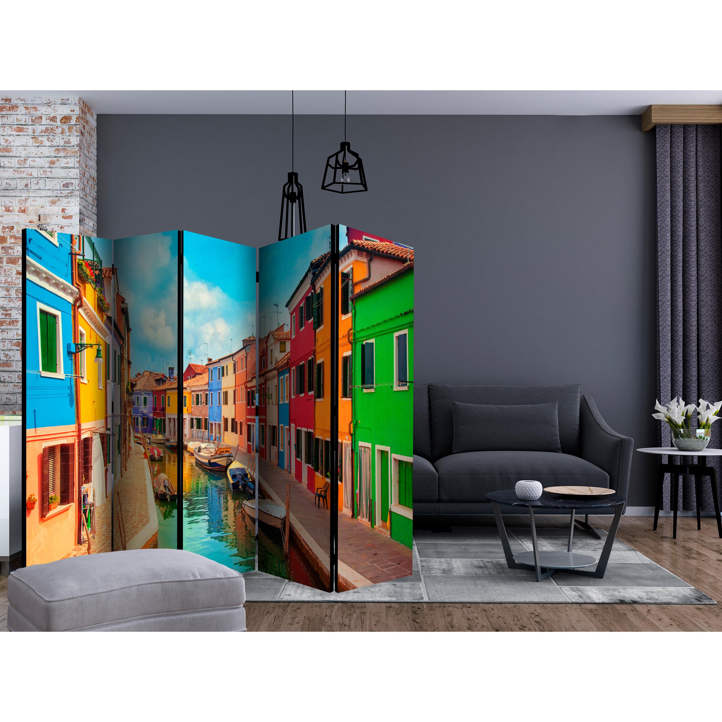 Rumsavdelare Skärmvägg Arkiio Colorful Canal in Burano II 225x172 cm