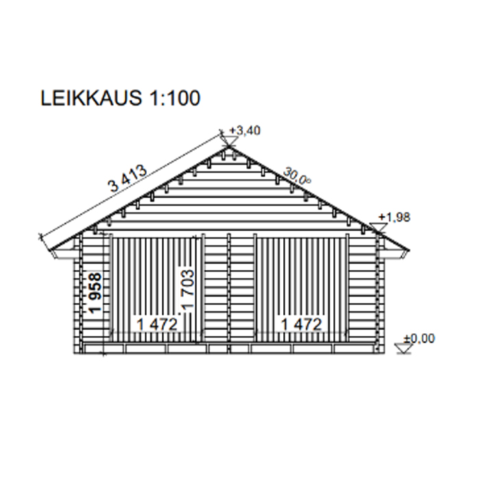 Timmerförråd LP Garden S-XXL (25m²) Rak Vägg