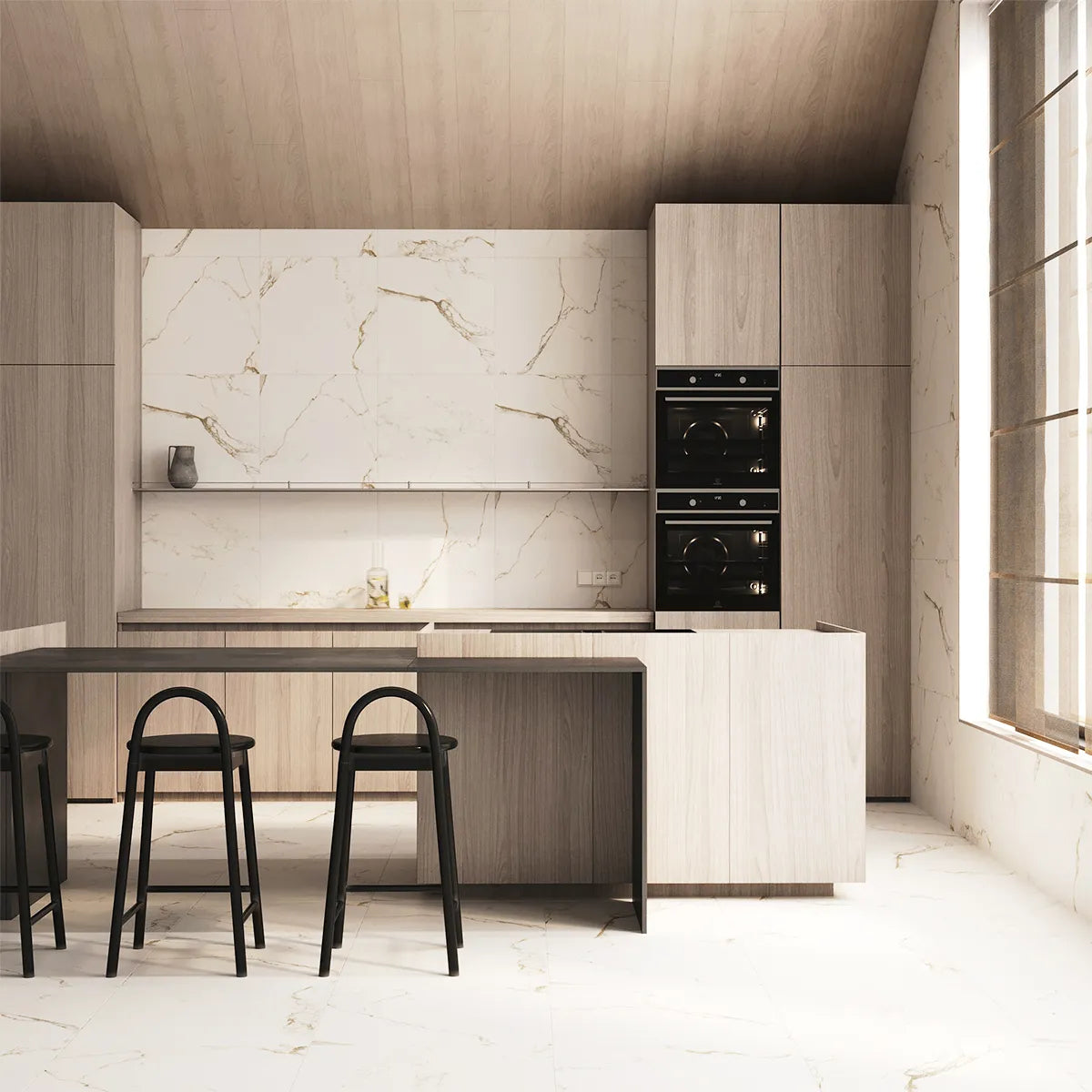 Klinker Tenfors Carrara Gold Marmor Matt 60x60