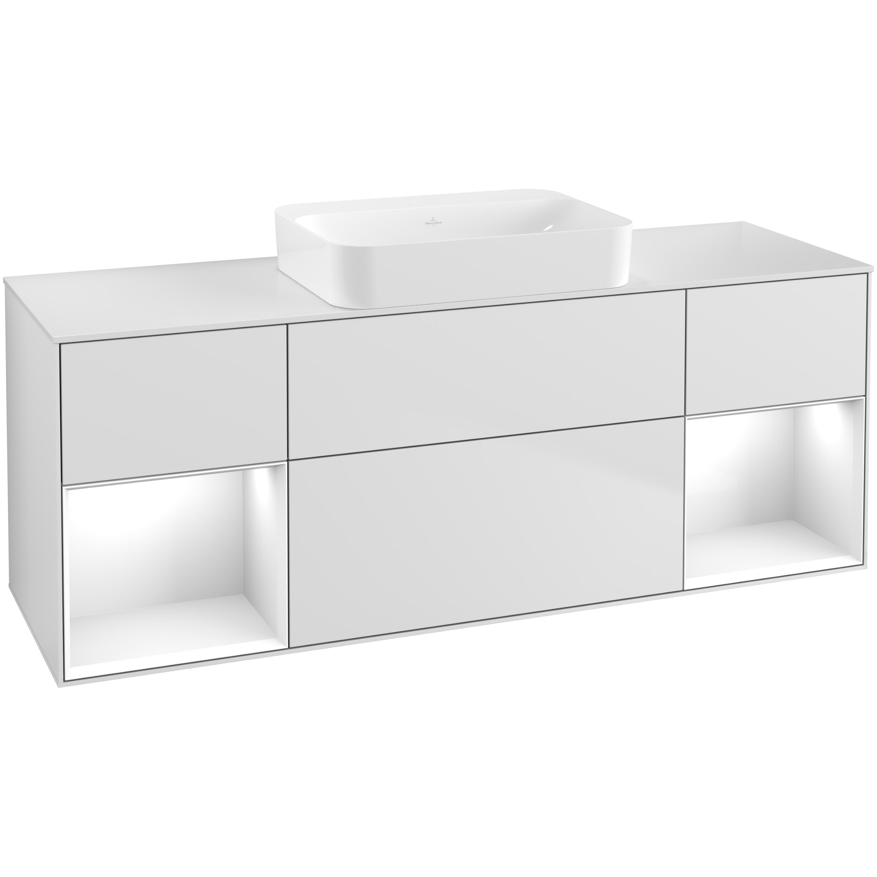 Tvättställsskåp Villeroy & Boch Finion med Två Hyllor och Bänkskiva för Fristående Tvättställ