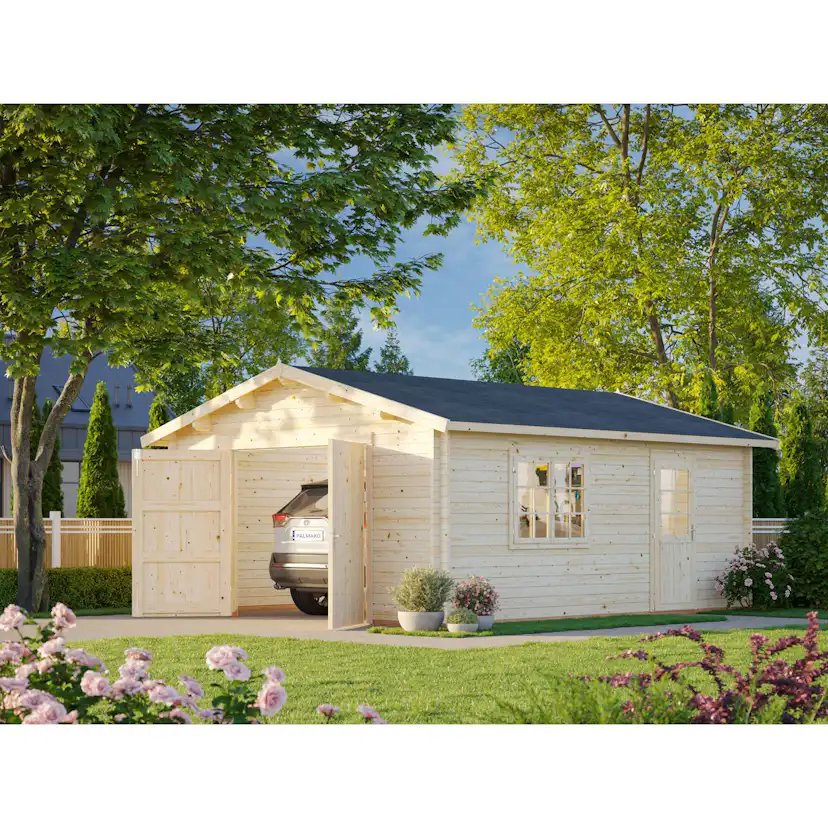 Roger 23,9 m2 with wooden gate Brun dippad