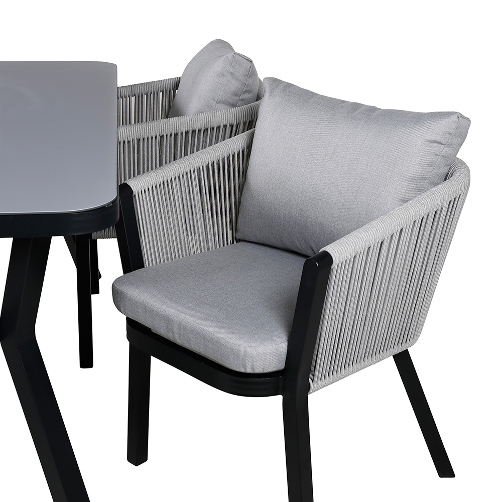Matgrupp Venture Home Vyn Svart med 4 Vyn Matstolar