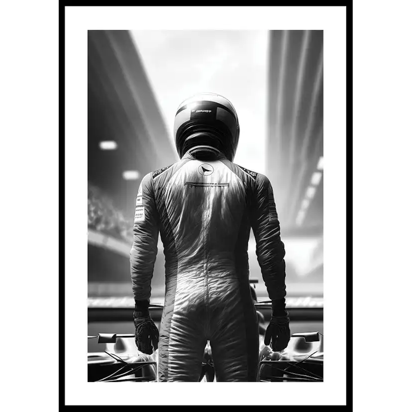 Race Car Driver B&W 50x70 50x70 cm