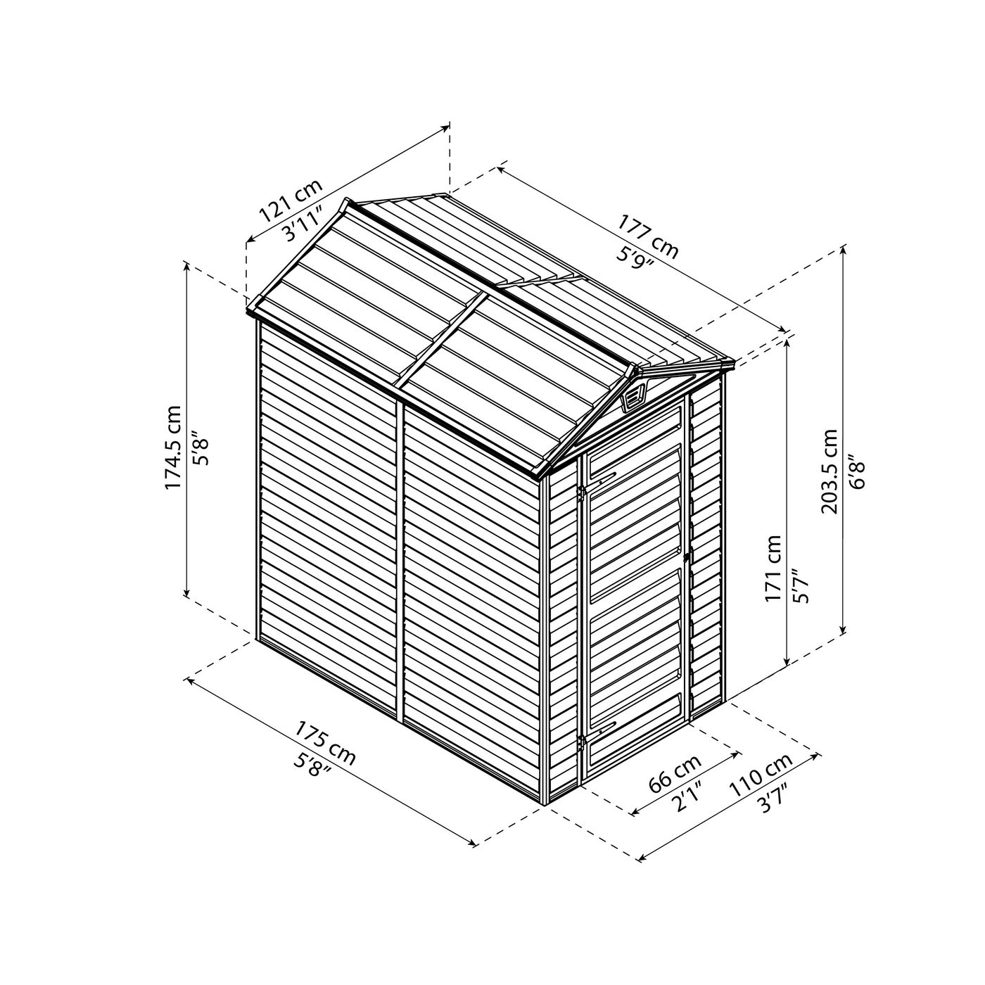 Skjul Canopia by Palram Skylight Pent 2,1 m²