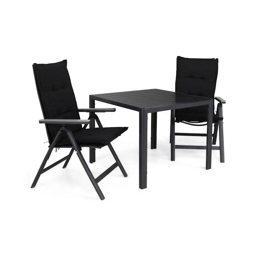 Matgrupp Comfort Garden Tunis Matgrupp Utomhus 90x90 med 2 Monaco Light Positionsstol m Dyna