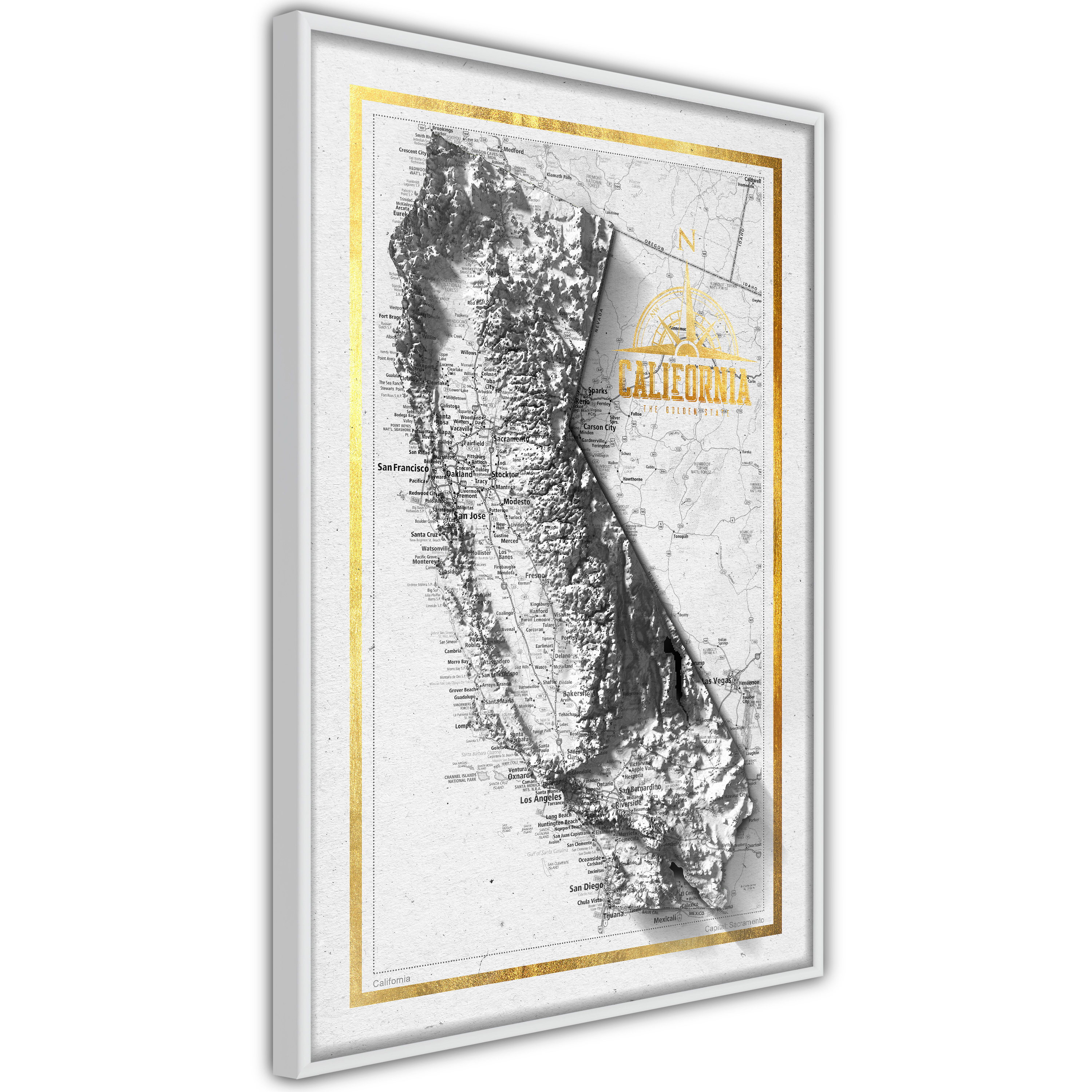 Poster Artgeist Affisch Isometric Map California